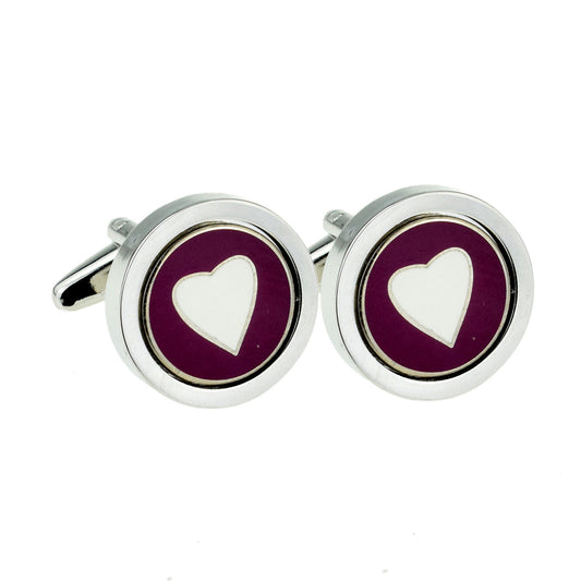 Purple Love Heart Cufflinks | Ashton and Finch