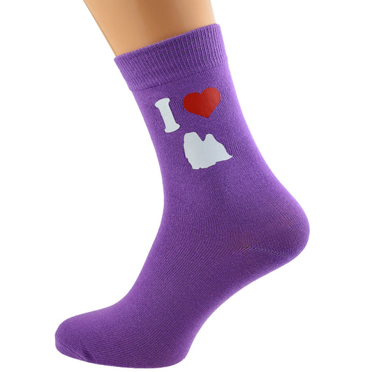 I Love Shih Tzus Womens Purple Dog Socks| Ashton and Finch