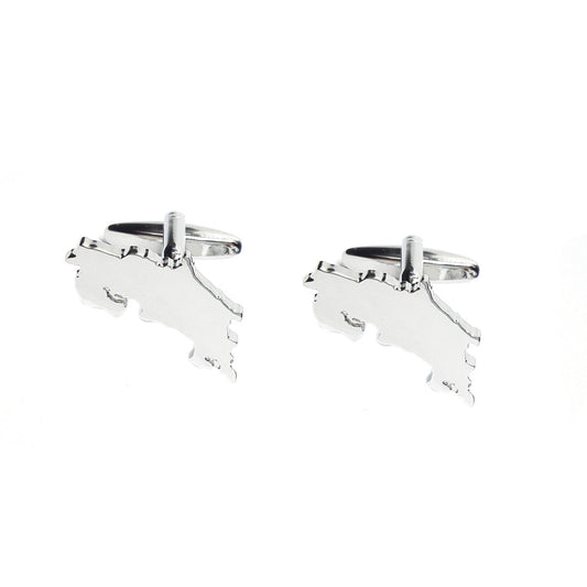 Outline Map of Costa Rica Rhodium Plated Cufflinks | Ashton and Finch