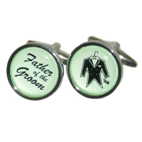 Round Green Wedding Tux Cufflinks | Ashton and Finch