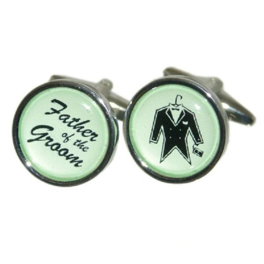 Round Green Wedding Tux Cufflinks | Ashton and Finch