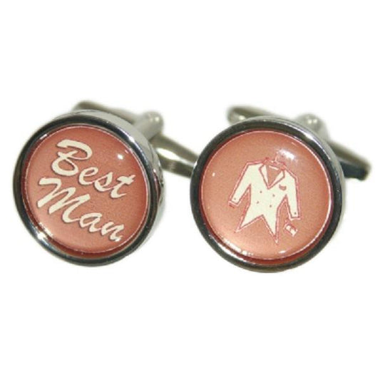 Round Brown Wedding Tux Cufflinks | Ashton and Finch