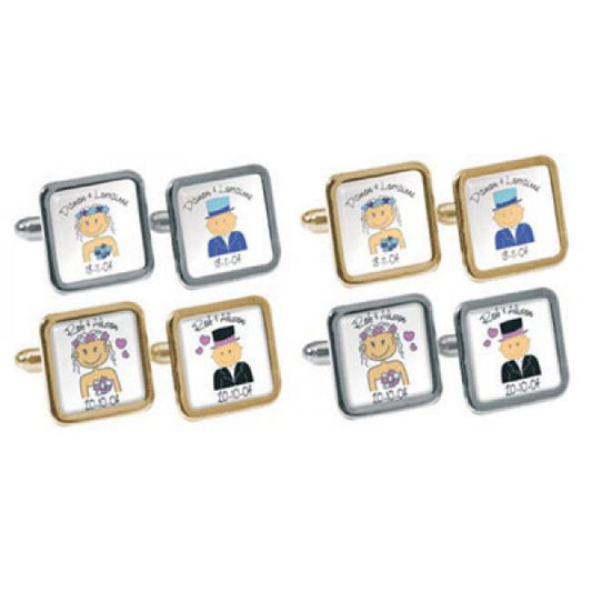 Blue or Pink Smile Design Personalised Cufflinks | Ashton and Finch