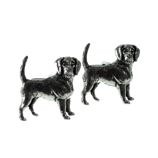 English Made Beagle Pewter Cufflinks | Ashton and Finch