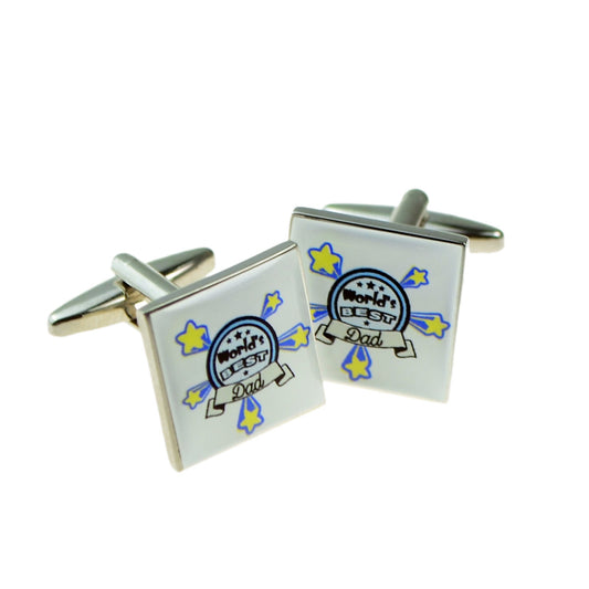 World's Best Dad Fun banner Style Cufflinks | Ashton and Finch
