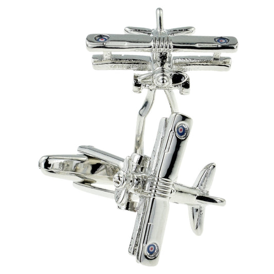 Biplane with Roundels Aeroplane RAF Aircraft Pilots Cufflinks | Ashton and Finch