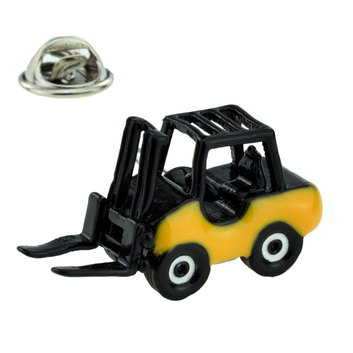 Yellow and Black Forklift Truck Lapel Pin