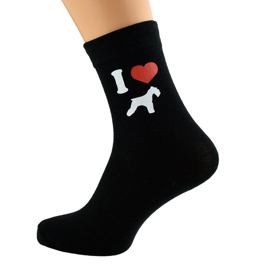 I Love Schnauzers Mens Black Socks| Ashton and Finch