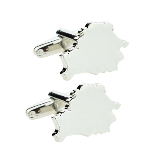 Outline Map of Belarus Rhodium Plated Cufflinks | Ashton and Finch