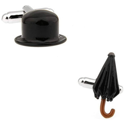 Bowler Hat and Umbrella Cufflinks  | Ashton and Finch