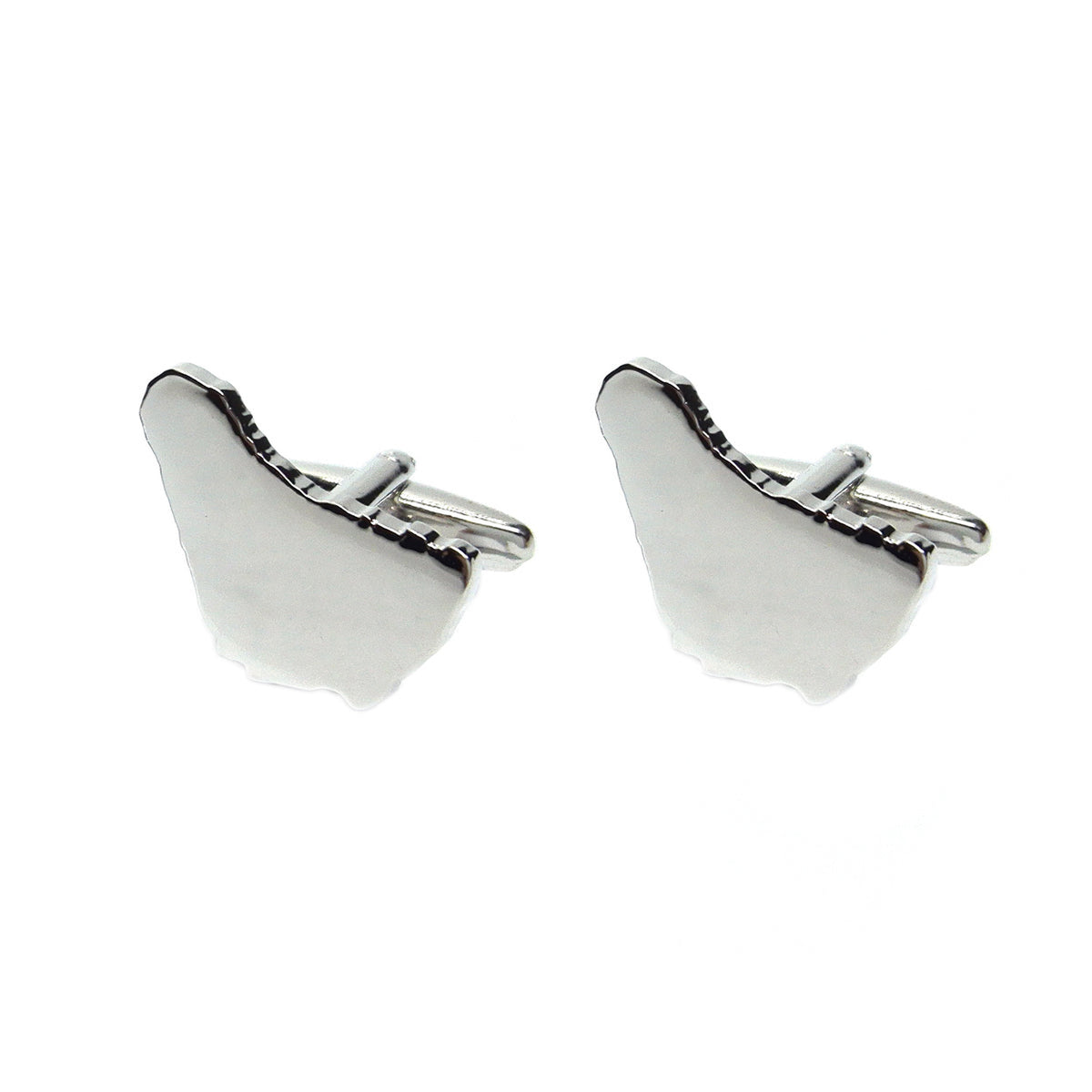 Outline Map of Barbados Rhodium Plated Cufflinks | Ashton and Finch