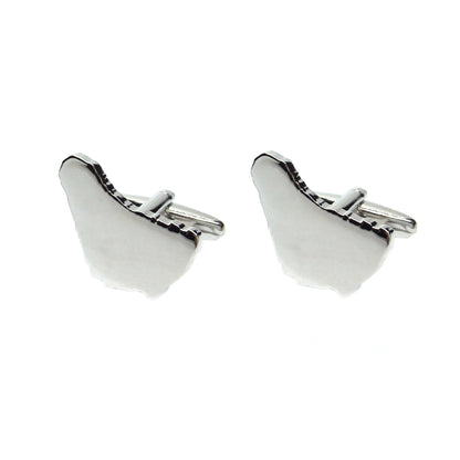 Outline Map of Barbados Rhodium Plated Cufflinks | Ashton and Finch