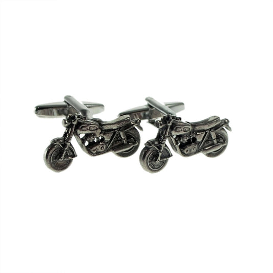 English Made Classic Motorbike Bike Pewter Cufflinks | Ashton and Finch