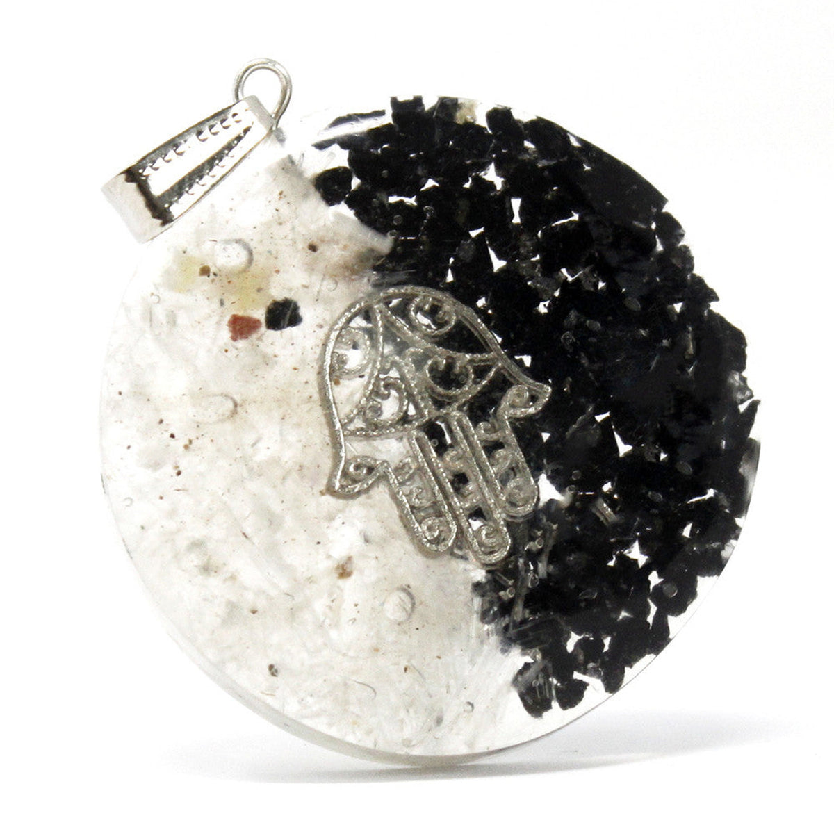 Good & Evil Hamsa Orgonite Power Pendant