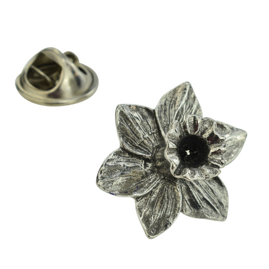 Welsh Daffodil Flower English Pewter Lapel Pin Badge