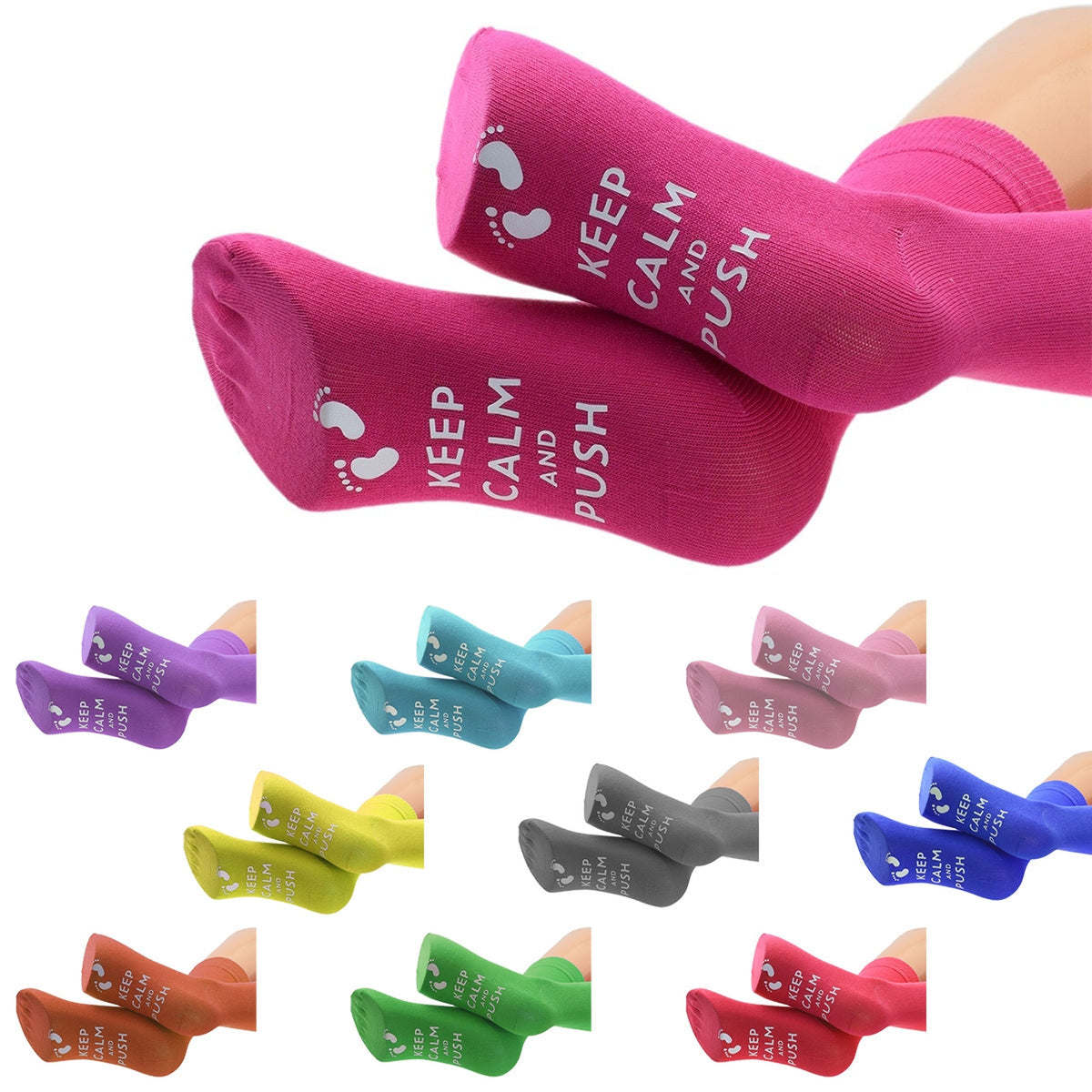 Ladies Mum To Be Keep Calm Push Sole Design Socks| Ashton and Finch