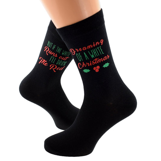 Funny Wine Drinkers Christmas Mens Black Socks| Ashton and Finch