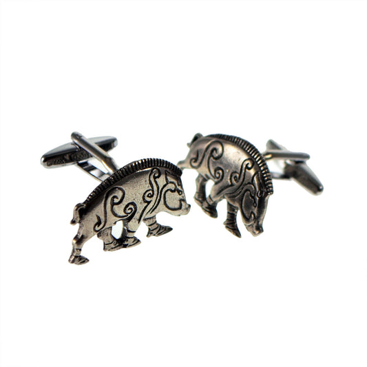 English Made Celtic Boar Pewter Cufflinks | Ashton and Finch