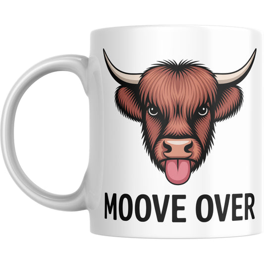 Moove Over Mug – Funny Highland Cow Coffee Cup