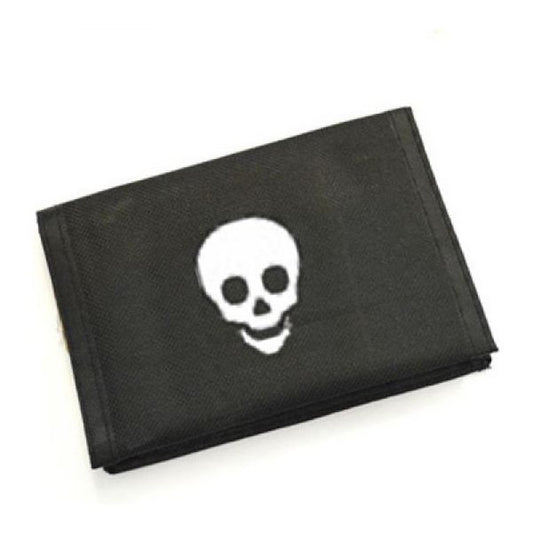 Skull Design Black Canvas Wallet  | Ashton and Finch