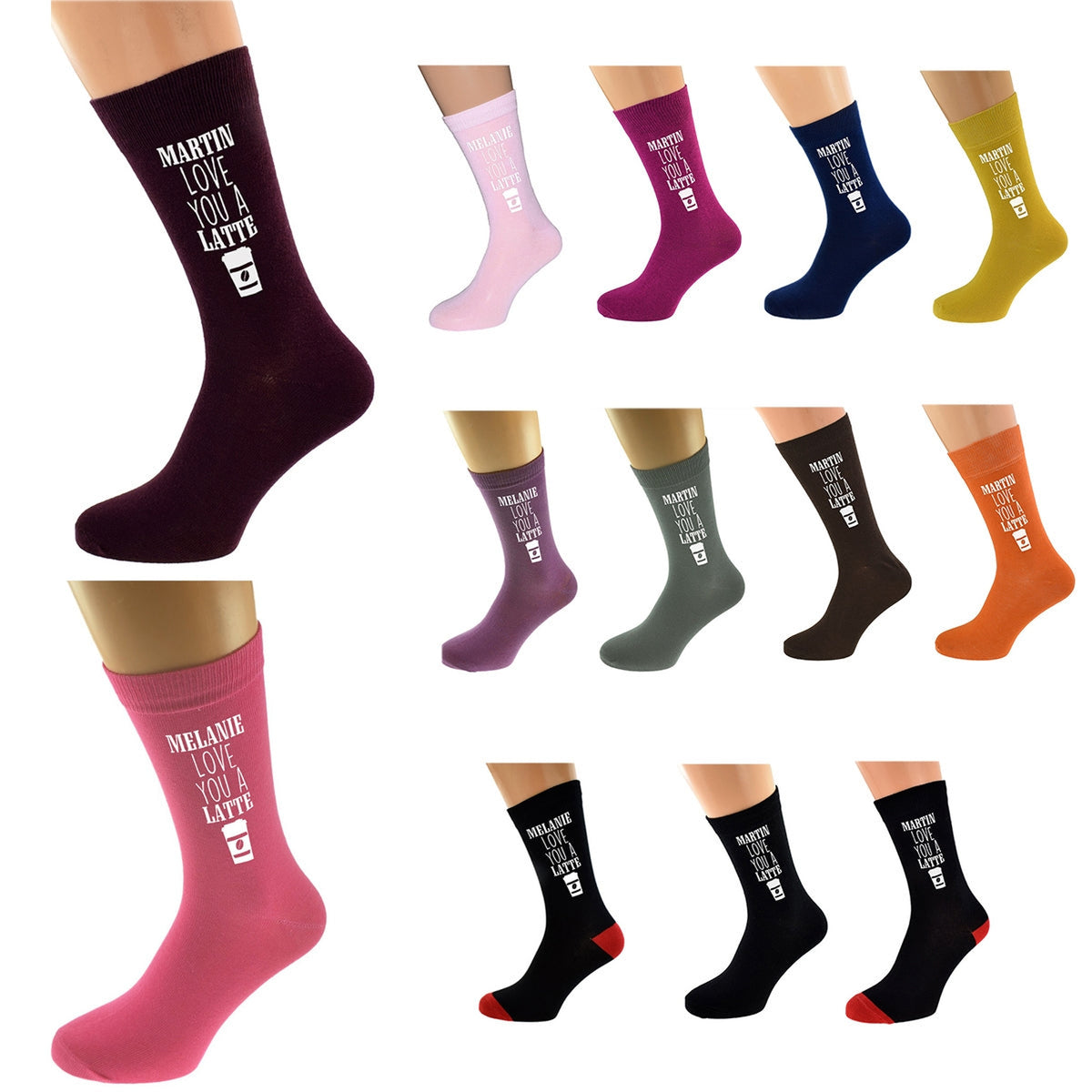 Personalised You Love Latte Socks| Ashton and Finch