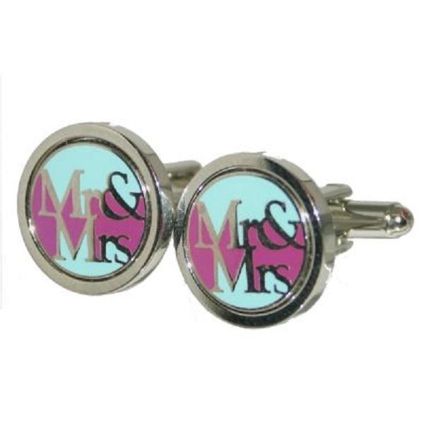 Contemporary Mr & Mrs Wedding Cufflinks | Ashton and Finch
