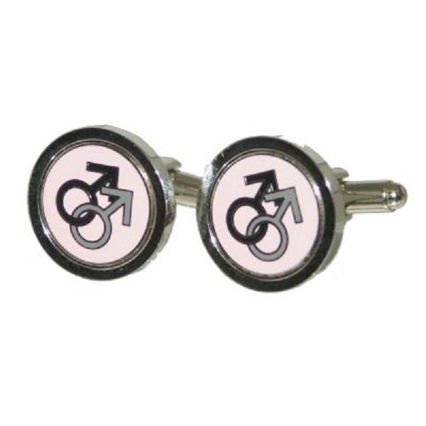 Pink Background Male Sign Cufflinks | Ashton and Finch