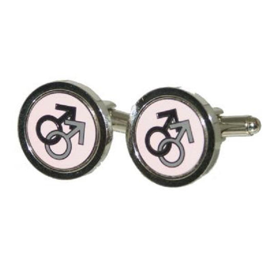 Pink Background Male Sign Cufflinks | Ashton and Finch