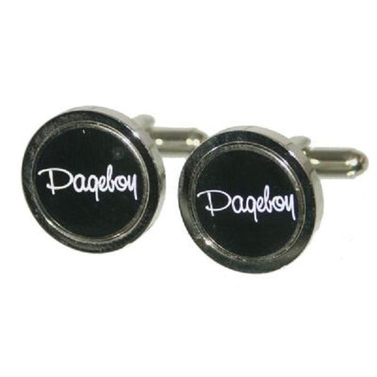 Black Round Pageboy Wedding Cufflinks | Ashton and Finch