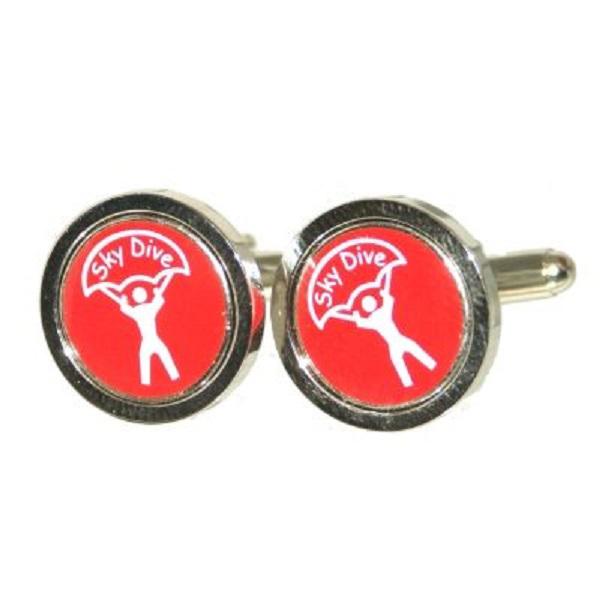 Red Round Sky Diver Parachute Cufflinks | Ashton and Finch