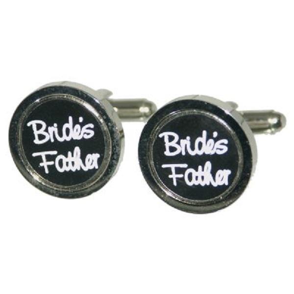 Round Black Brides Father Wedding Cufflinks | Ashton and Finch