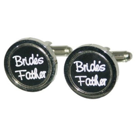 Round Black Brides Father Wedding Cufflinks | Ashton and Finch