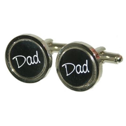 Black Round Dad Cufflinks | Ashton and Finch