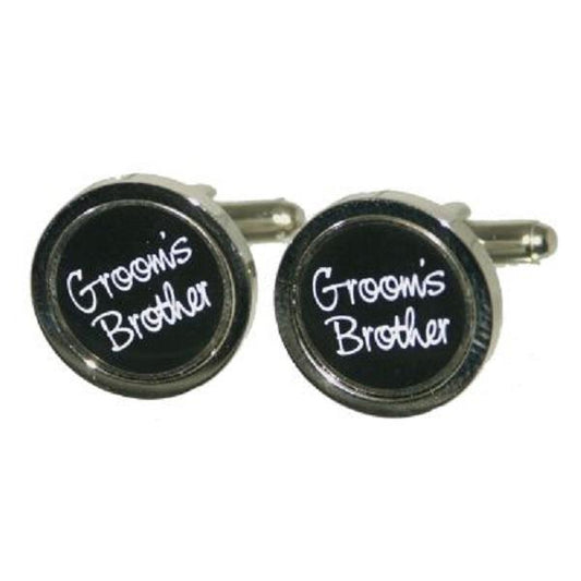 Round Black Grooms Brother Wedding Cufflinks | Ashton and Finch