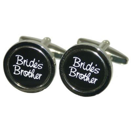 Brides Brother Round Black Wedding Cufflinks | Ashton and Finch
