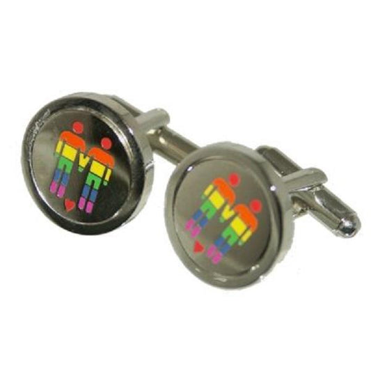 Same Sex Men Love Heart Rainbow Cufflinks | Ashton and Finch