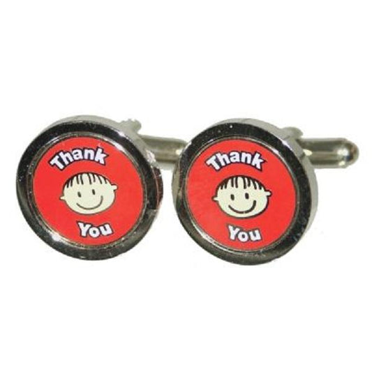 Thank you cufflinks with smiling face design | Ashton and Finch