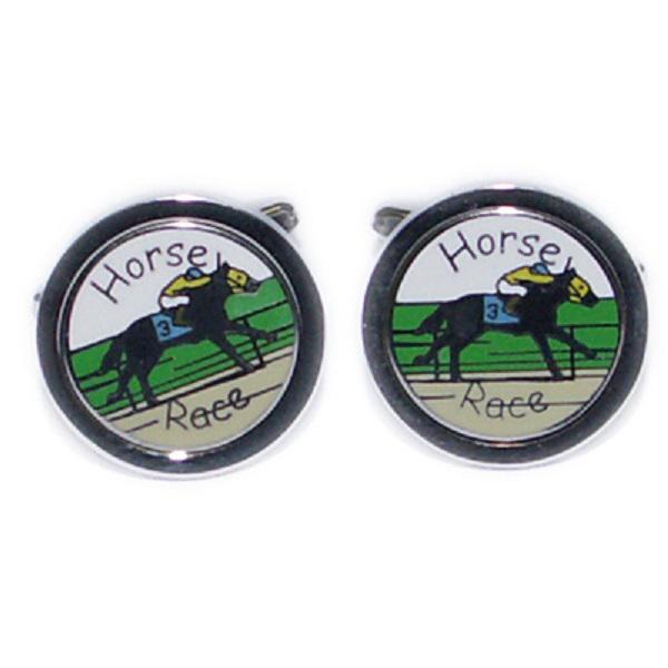 Horse racing Jockey on horseback Equestrian Cufflinks | Ashton and Finch