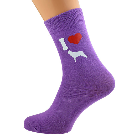I Love Border Collies Womens Purple Dog Socks| Ashton and Finch