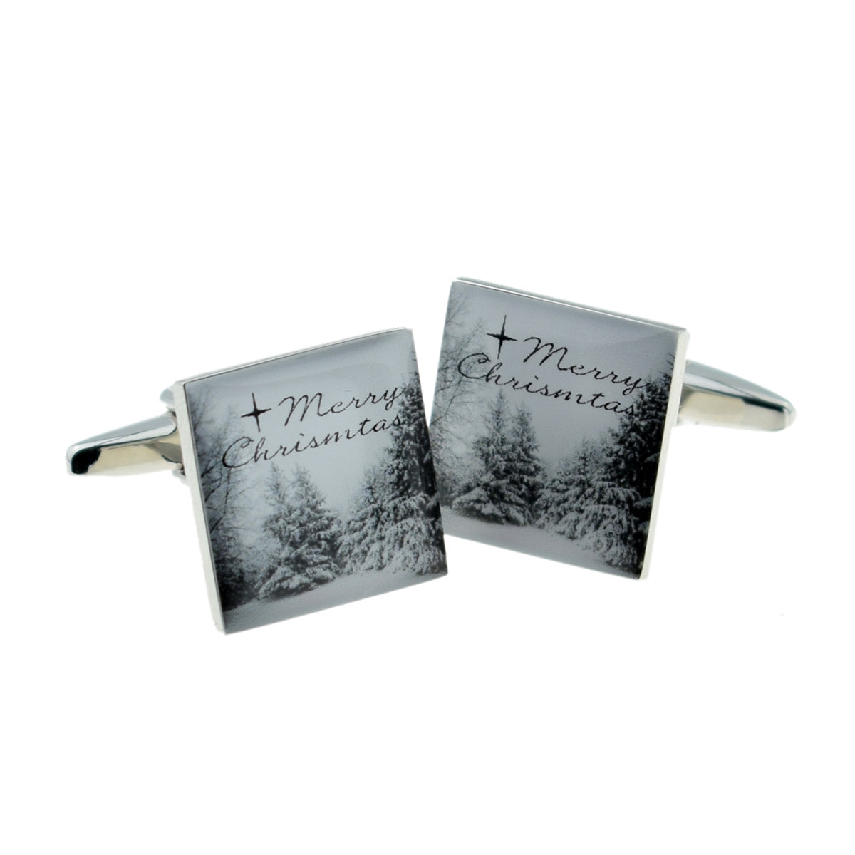 Merry Christmas Snow Scene Design Cufflinks | Ashton and Finch