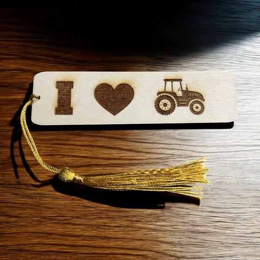 Engraved Wooden Tractor Bookmark  Thoughtful Gift  | Ashton and Finch