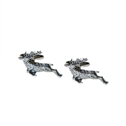 English Made Leaping Stag Pewter Cufflinks | Ashton and Finch