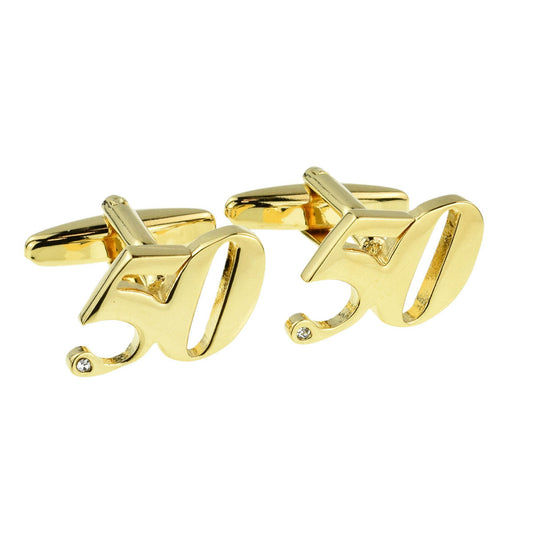 Gold Plated Age 50 or 50th Anniversary Cufflinks | Ashton and Finch