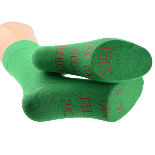 Funny If You Can Read This Dad’s Had Too Much Turkey Mens Socks| Ashton and Finch