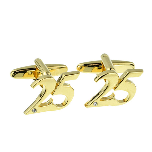Gold Plated Age 25 or 25th Anniversary Cufflinks | Ashton and Finch