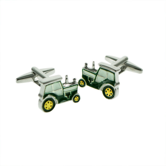 Green and Gold Tractor Farm Cufflinks | Ashton and Finch