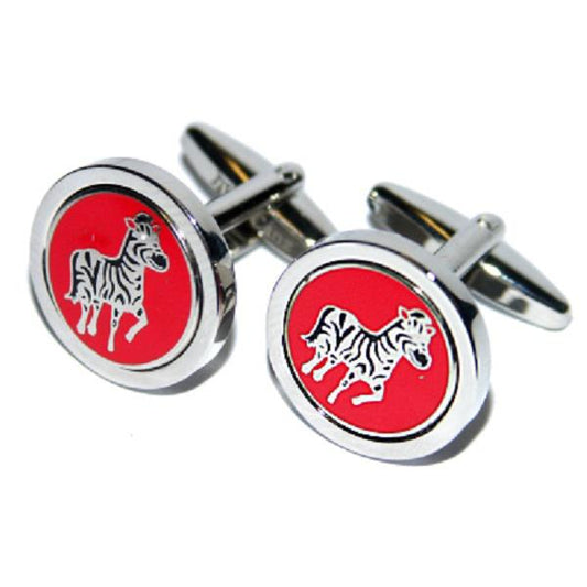 Zebra Round Coin Cufflinks | Ashton and Finch