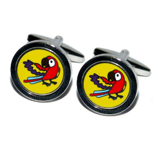 Round Yellow Parrot Bird Cufflinks | Ashton and Finch
