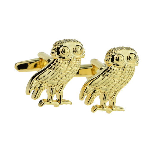 Wise Old Owl Design Gold Plated Cufflinks | Ashton and Finch