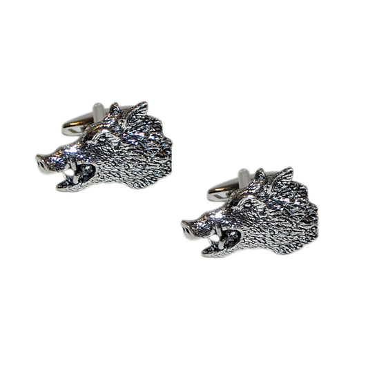 English Made Boars Head Pewter Cufflinks | Ashton and Finch